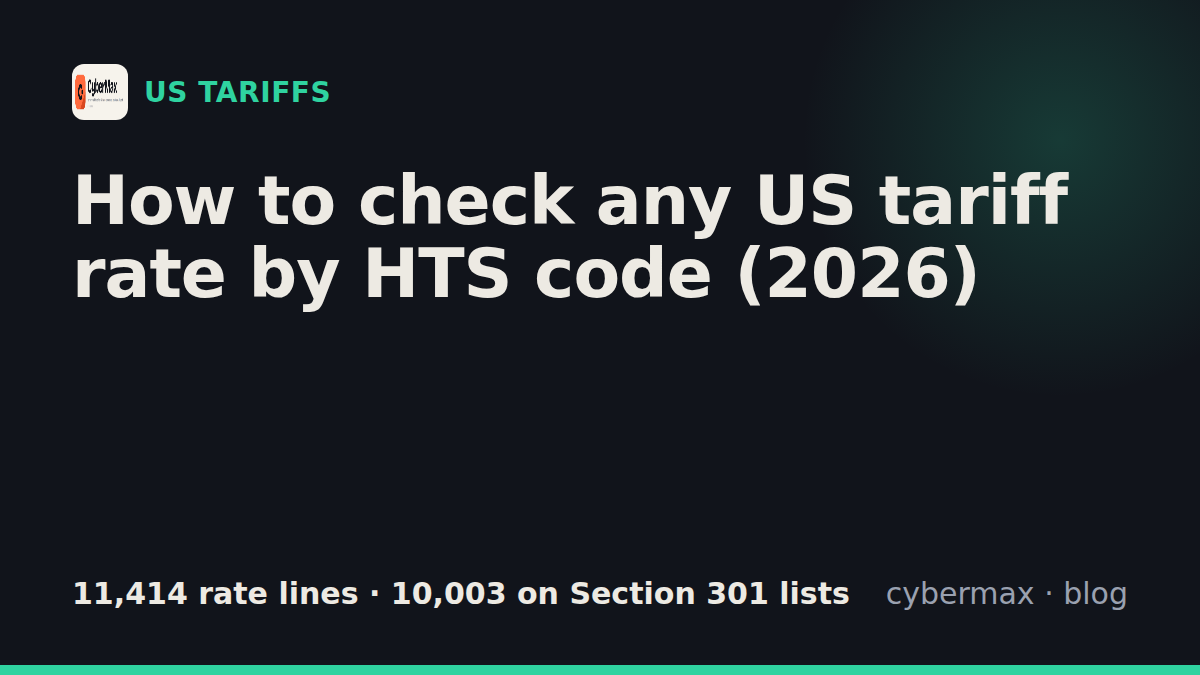 How to check any US tariff rate by HTS code (2026)