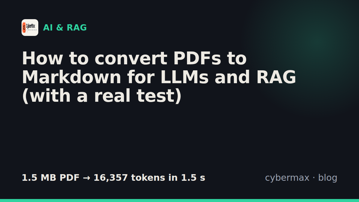 How to convert PDFs to Markdown for LLMs and RAG (with a real test)