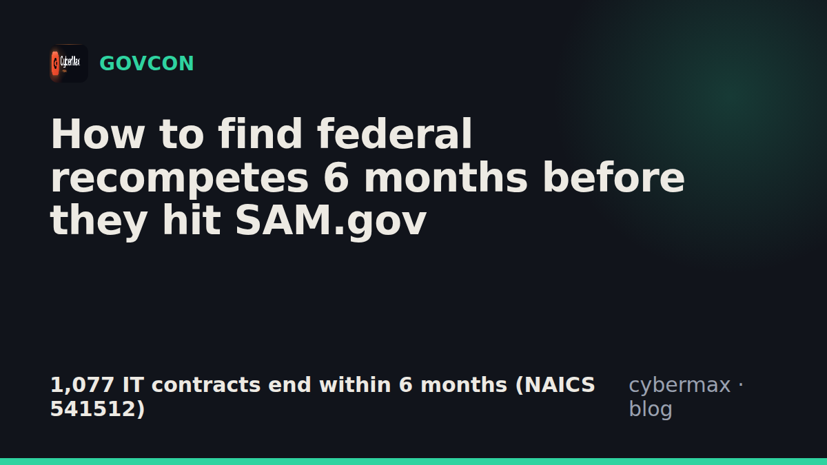 How to find federal recompetes 6 months before they hit SAM.gov