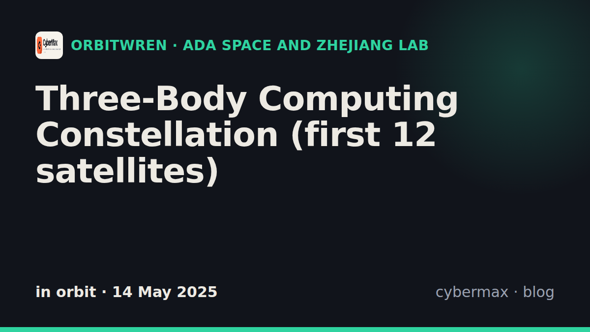 ADA Space and Zhejiang Lab Three-Body Computing Constellation (first 12 satellites): status, hardware, launch (in orbit)