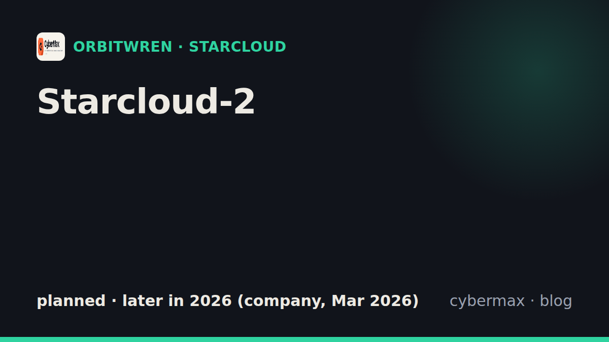 Starcloud Starcloud-2: status, hardware, launch (planned)