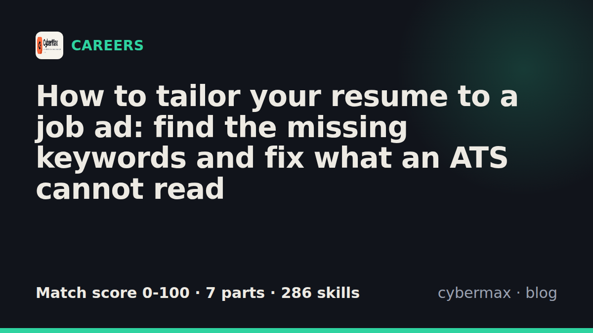 How to tailor your resume to a job ad: find the missing keywords and fix what an ATS cannot read