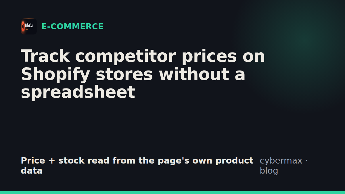 Track competitor prices on Shopify stores without a spreadsheet