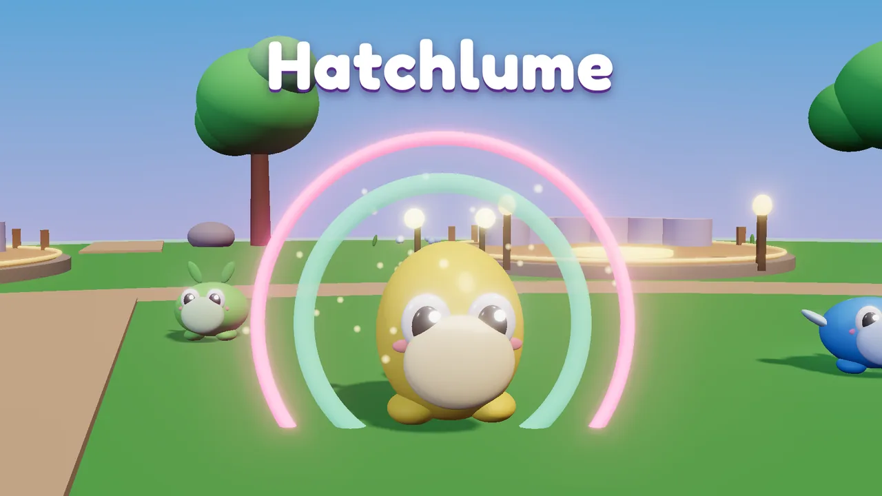 Hatchlume: Zaplet, a yellow Volt Lume, inside the pink catch ring with two more Lumes nearby