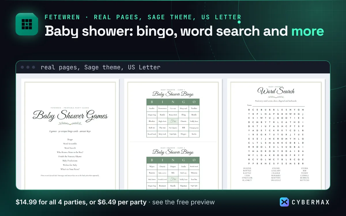 Fetewren Shower & Party Games: image 2