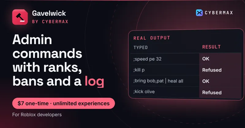 Gavelwick Admin Commands: Admin commands with ranks, bans and a log