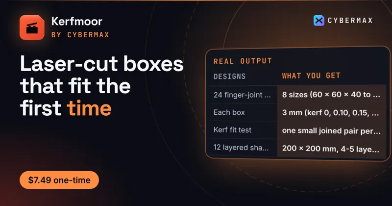 Kerfmoor Box & Shadow-Box Pack: Laser-cut boxes that fit the first time