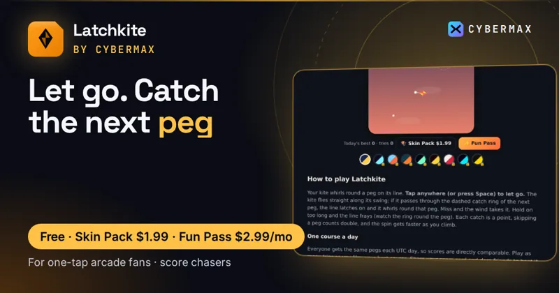 Latchkite (full game): Let go. Catch the next peg