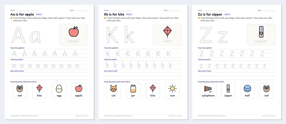 Quillsprig Alphabet Tracing Pack: image 6