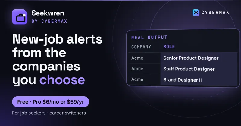Seekwren: New-job alerts from the companies you choose