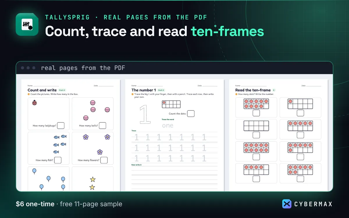Tallysprig PreK–2 Maths Pack: image 2