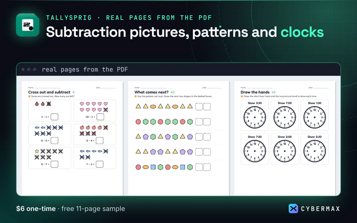Tallysprig PreK–2 Maths Pack: image 3