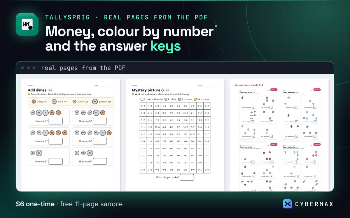 Tallysprig PreK–2 Maths Pack: image 4