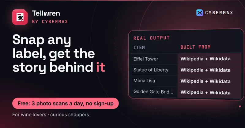 Tellwren: Snap any label, get the story behind it