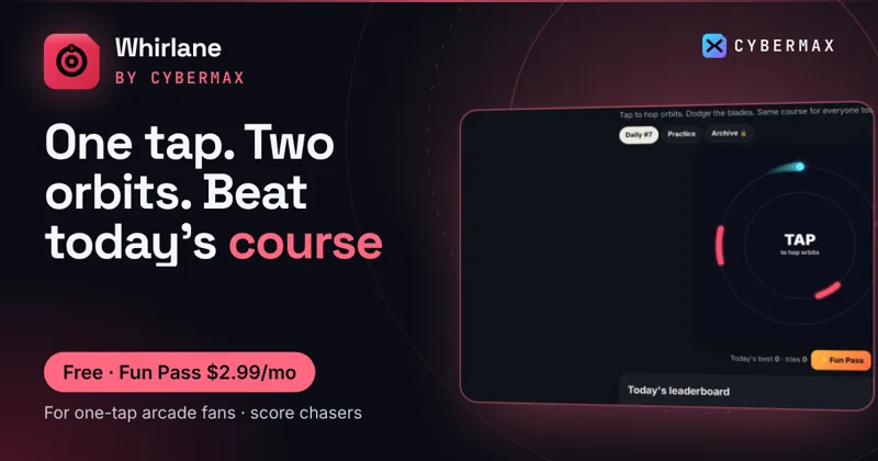Whirlane (full game): One tap. Two orbits. Beat today's course