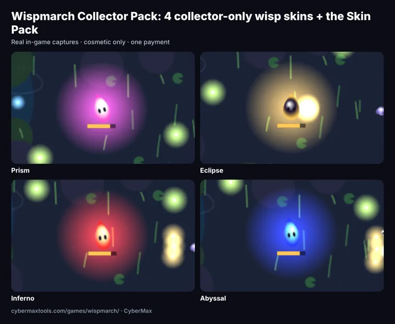 Wispmarch Collector Pack: All 10 Wispmarch wisp skins, 4 of them collector-only